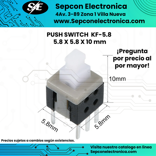 PUSH SWITCH  KF-5.8  5.8 X 5.8 X 10 mm