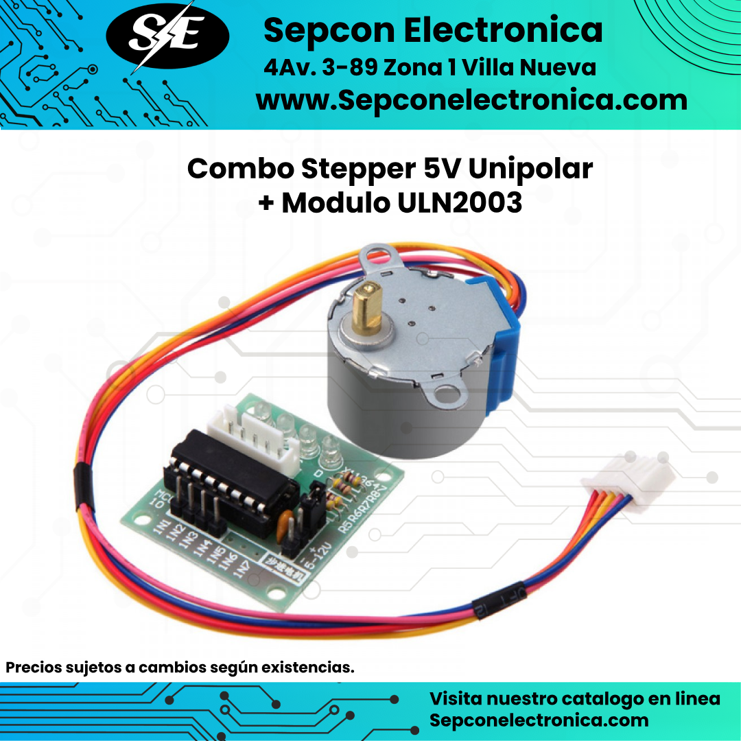 Combo Stepper 5V Unipolar  + Modulo ULN2003