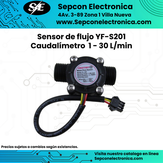 Sensor de flujo YF-S201 Caudalímetro  1 - 30 L/min