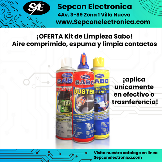 OFERTA Kit de Limpieza Sabo – Aire Comprimido, Espuma y Limpia contactos