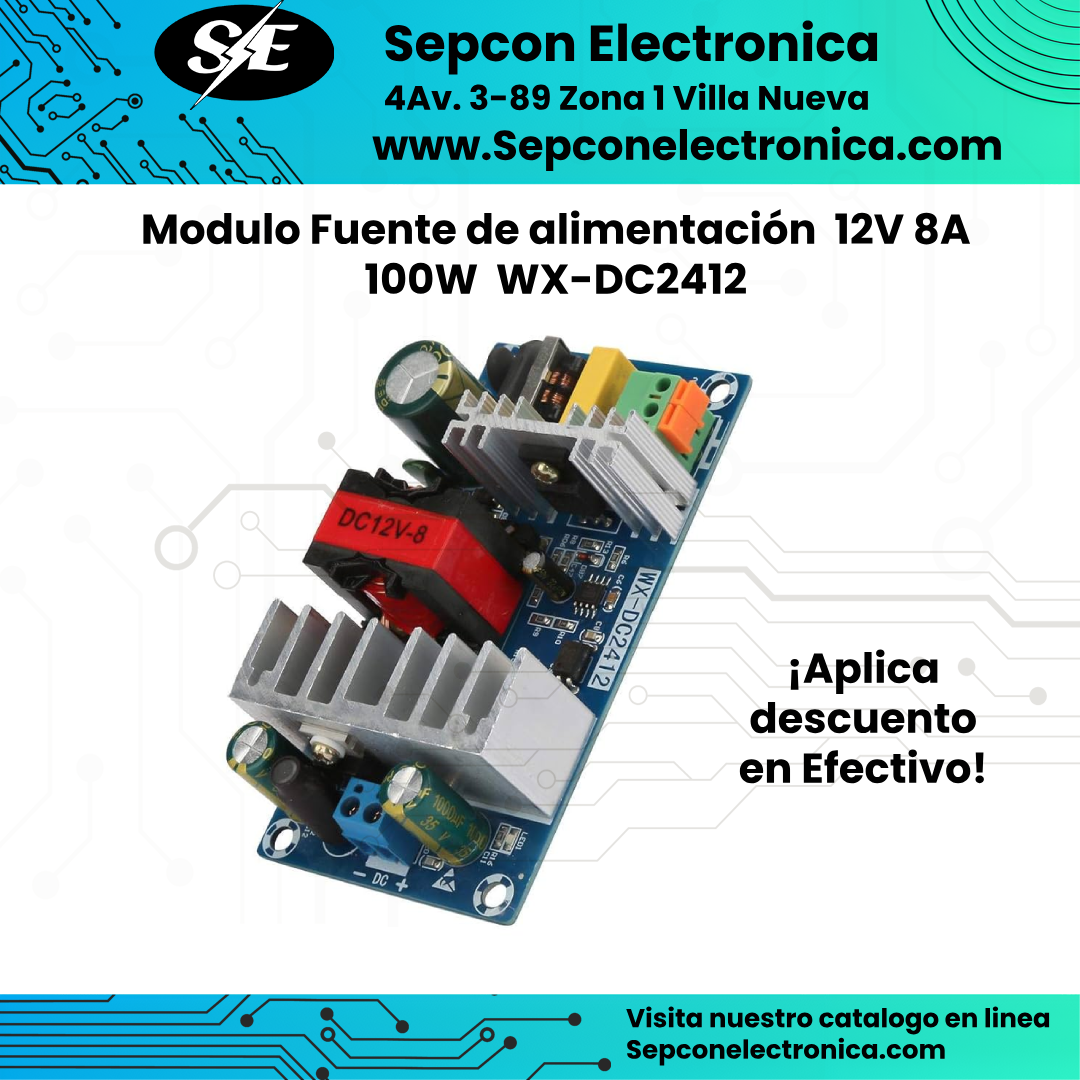 Módulo de fuente de alimentación  12V 8A 100 watts