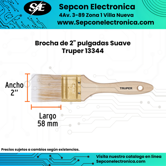 Brocha de 2" pulgadas Suave Truper 13344