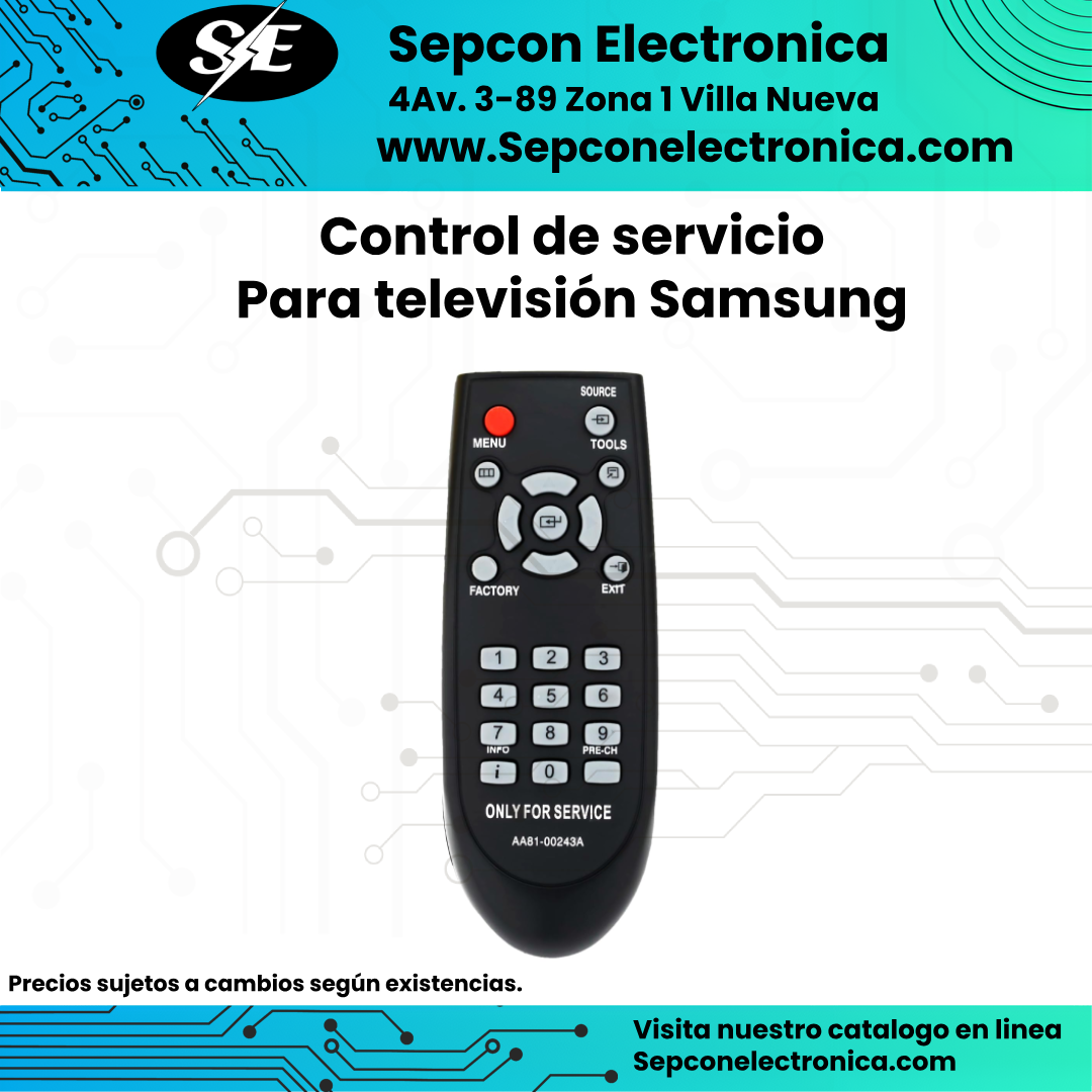 Control de servicio para televisión Samsung