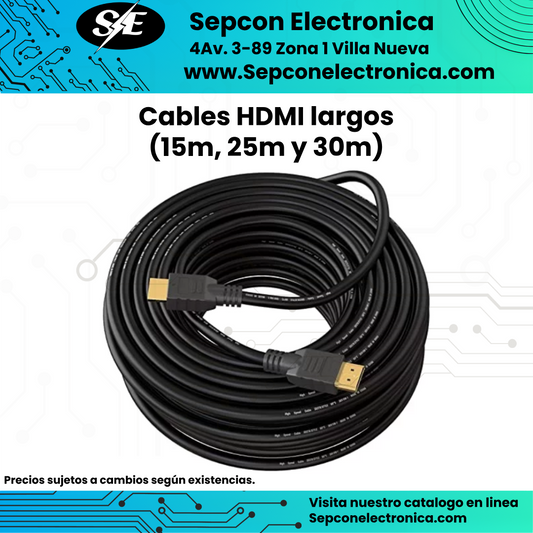 Cables HDMI largos (15m, 25m y 30m)