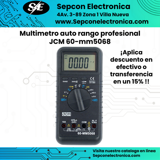 Multímetro de auto rango profesional  JCM 60-mm5068