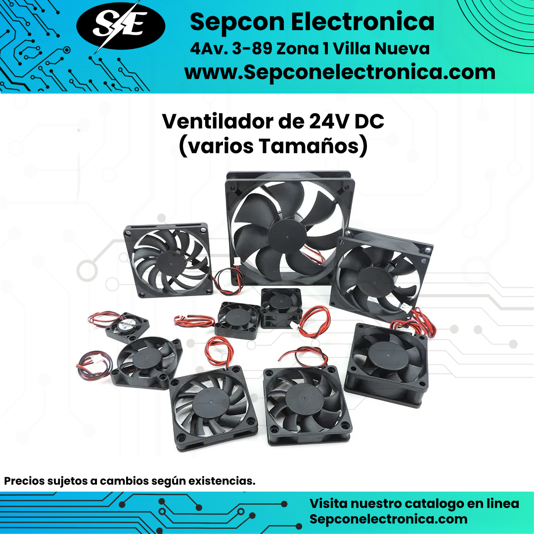 Ventilador de 24v disponibles en varios tamaños