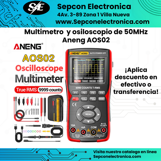 Multímetro y osciloscopio 50Mhz Aneng  Aos03