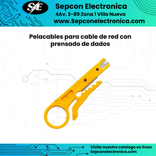 Pelacables para cable de red con prensado de dados