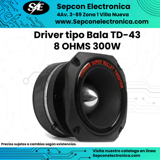Driver tipo Bala T-DR43 8 OHMS 300W  Prosound