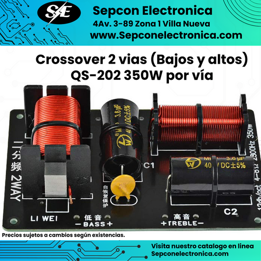 Crossover Pasivo de 2 Vías QS-202 350W por vía