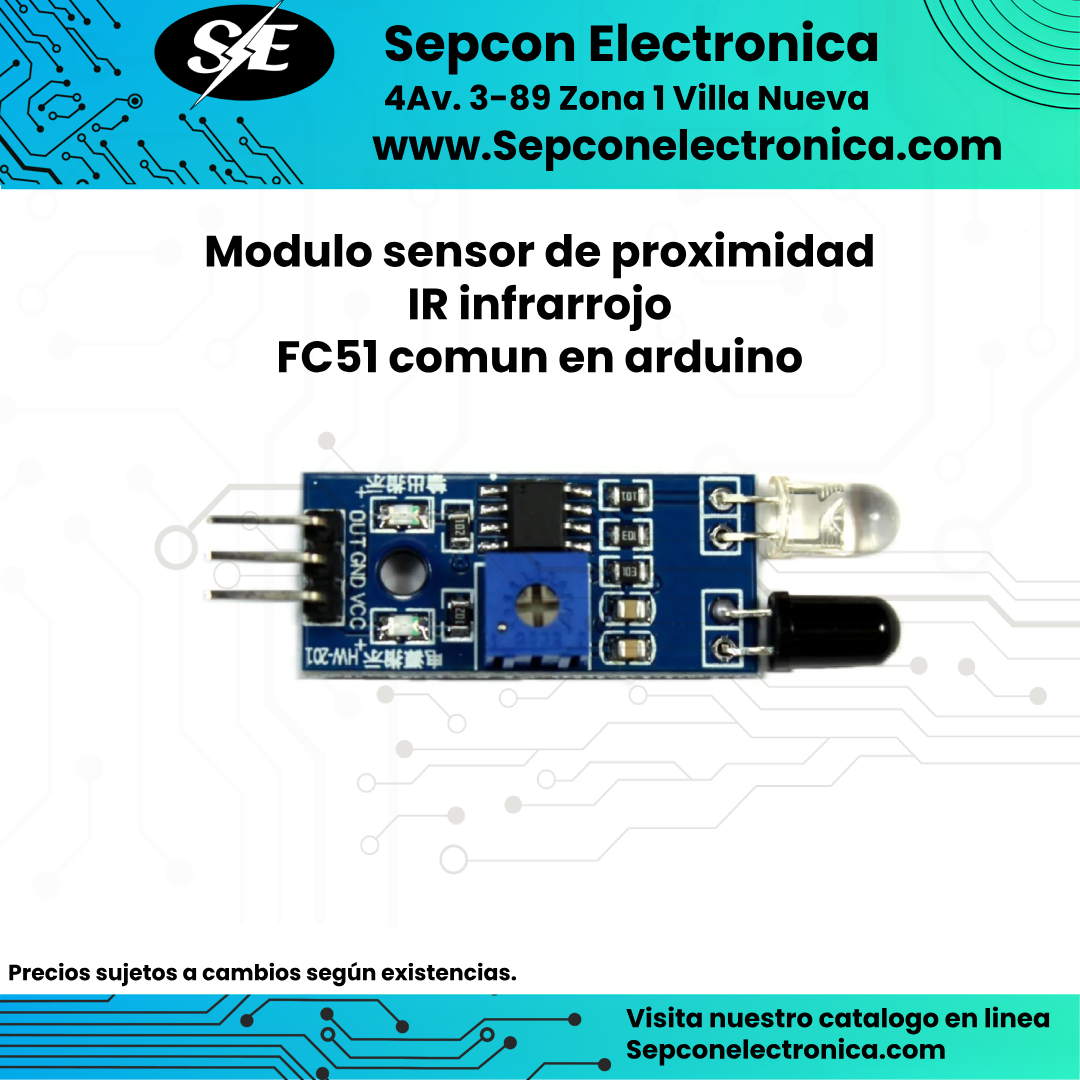 Modulo Sensor Infrarrojo Modulo sensor de proximidad IR infrarrojo FC51 comun en arduino ...
