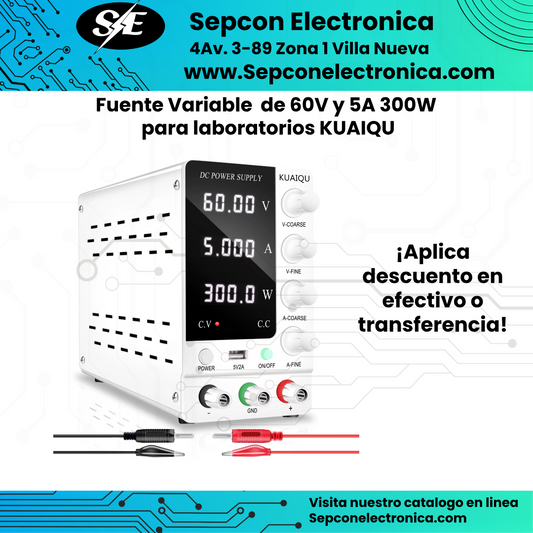 Fuente de Alimentación Variable KUAIQU 60V 5A  300W