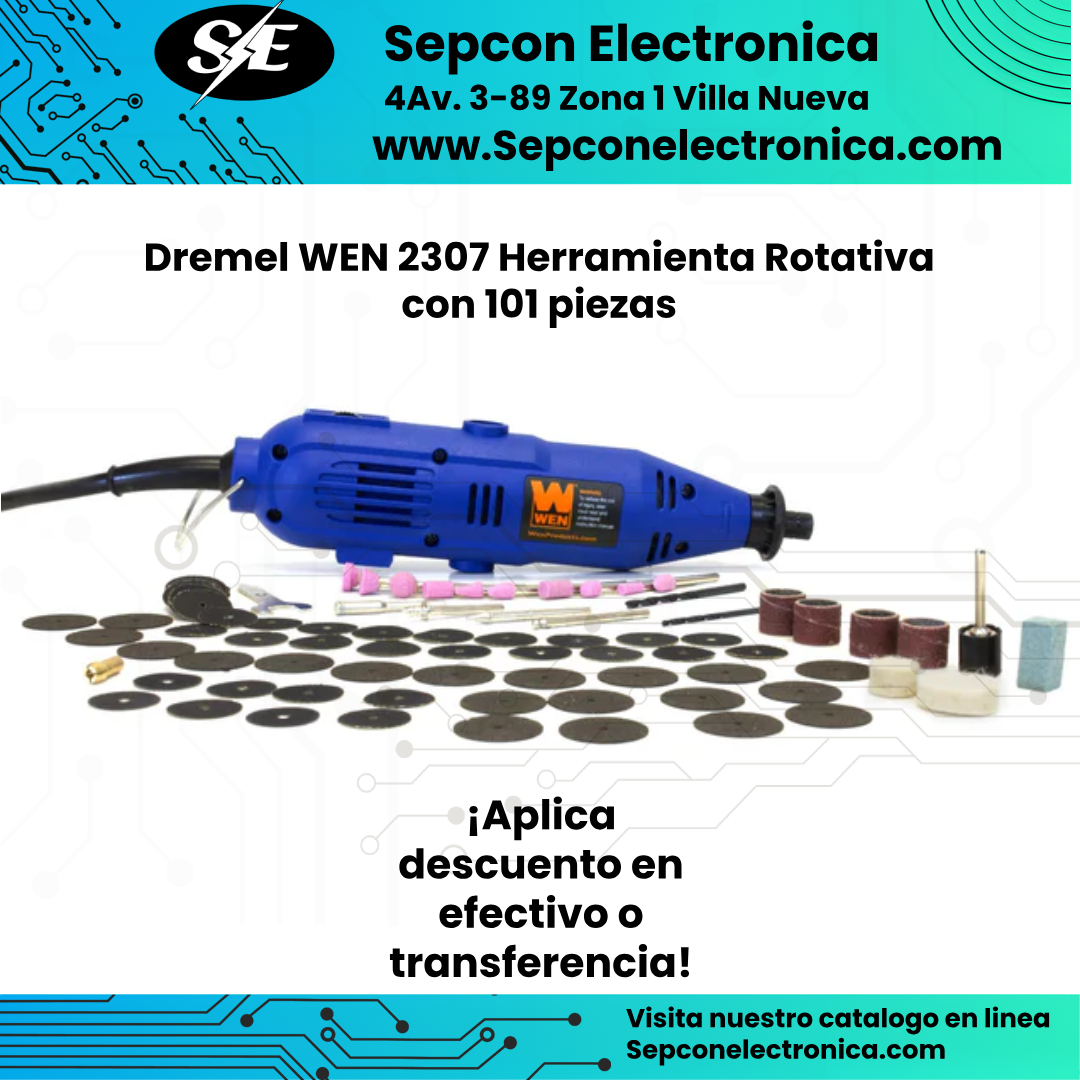 Dremel WEN 2307 – Herramienta Rotativa Multifuncional con 101 Accesorios