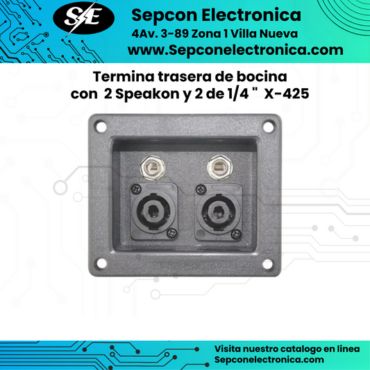 Terminal de bocina con 2 Speakon y 2 jacks de 1/4  X-425