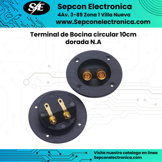 Terminal de bocina redonda circular 10cm dorada N.A TE246