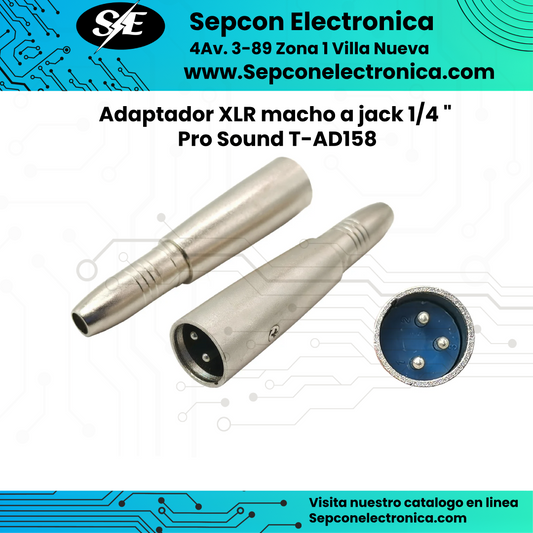 Adaptador XLR macho a jack 1/4 "  Pro Sound T-AD158
