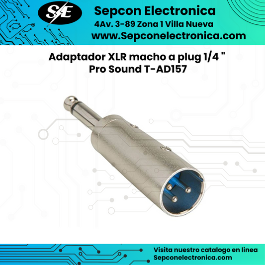 Adaptador XLR macho a plug 1/4 "  Pro Sound T-AD157