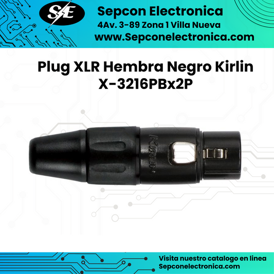 Plug XLR Hembra Negro Kirlin  X-3216PBx2P