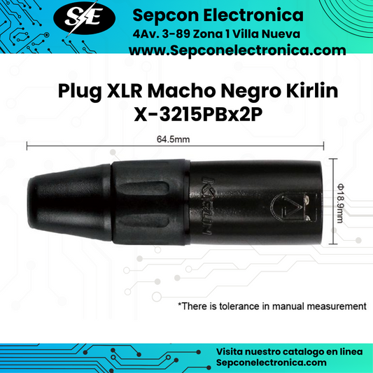 Plug XLR Macho Negro Kirlin  X-3215PBx2P