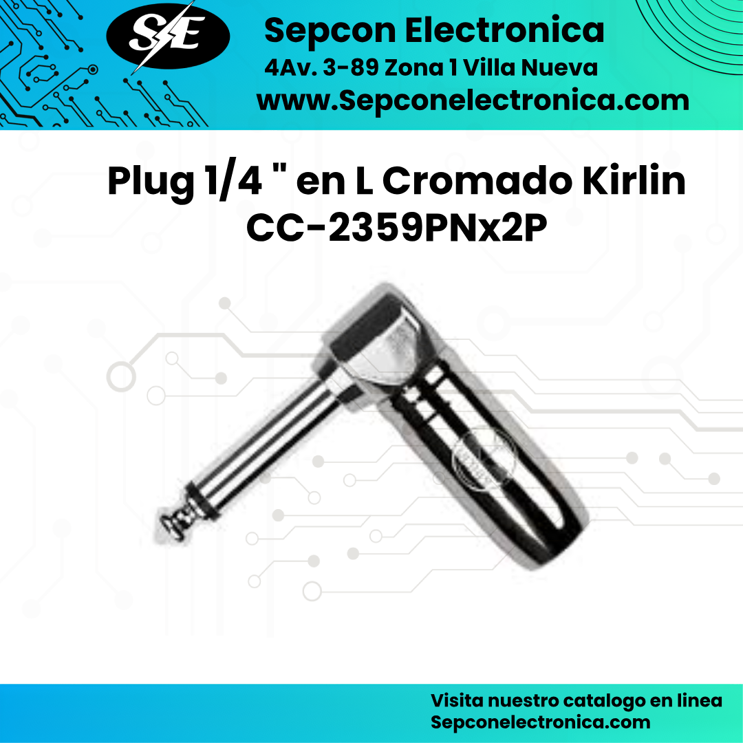 Plug de 1/4 " en L Cromado Kirlin CC-2359PNx2P
