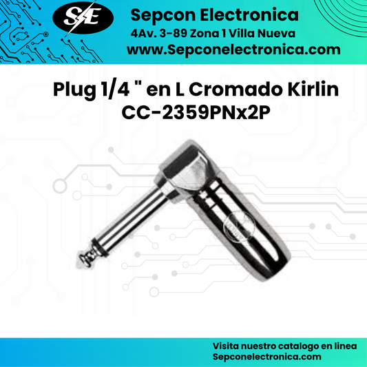 Plug de 1/4 " en L Cromado Kirlin CC-2359PNx2P